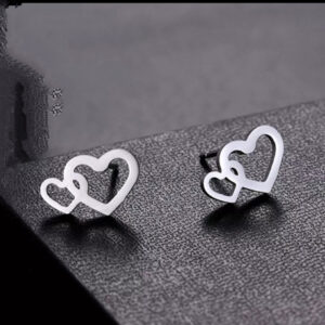 Heart-shaped steel earrings