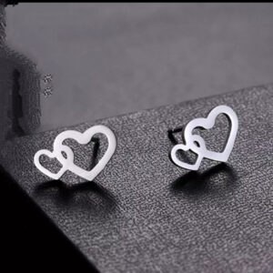 Pendientes acero forma corazones